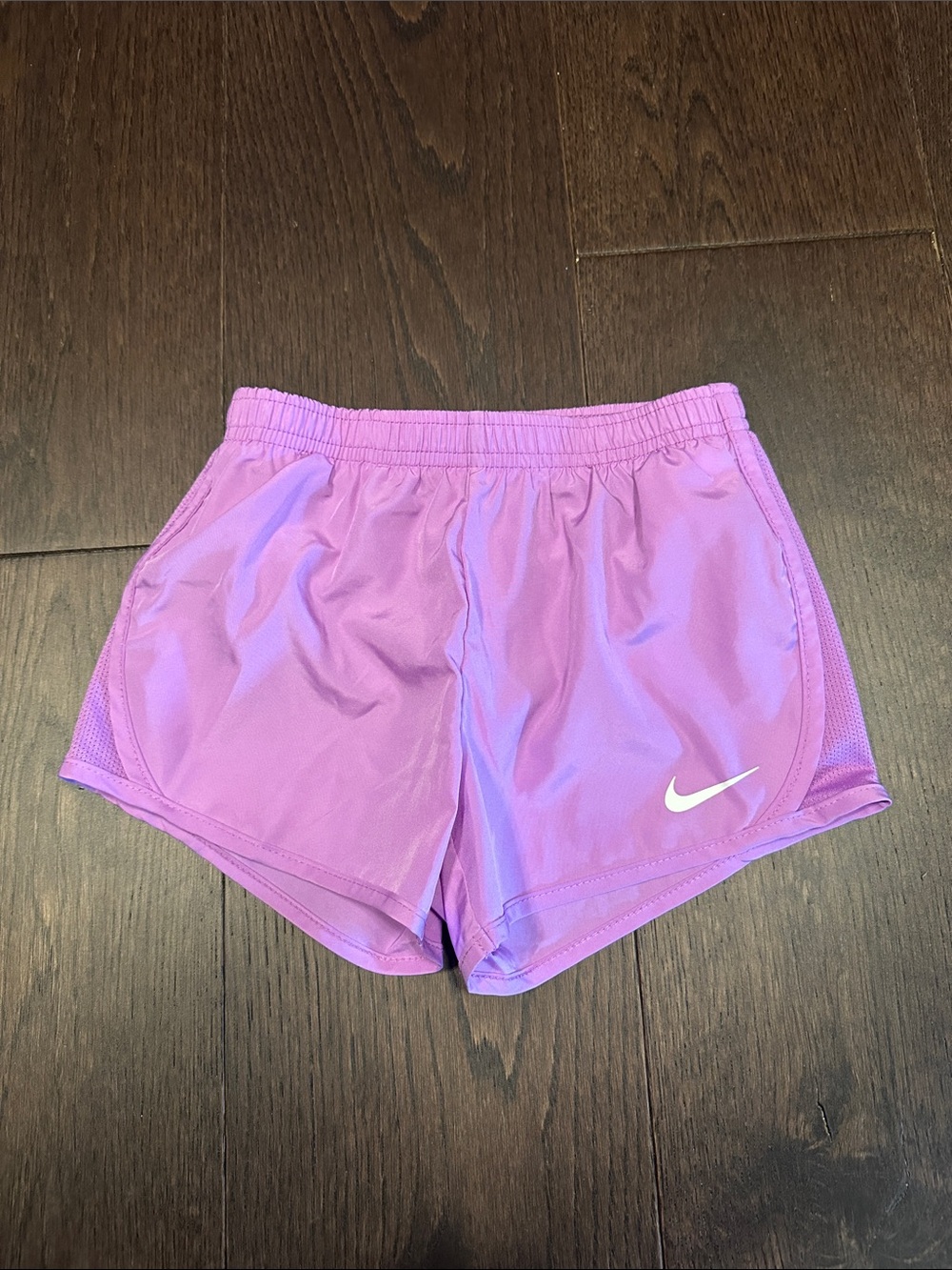 Nike Pink Lavender Girls' Athletic Shorts with White Swoosh